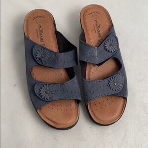 Flexus by Spring Step blue slide sandals 41
